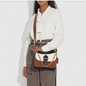 Coach Beat Shoulder Bag In Colorblock w/ Rivets